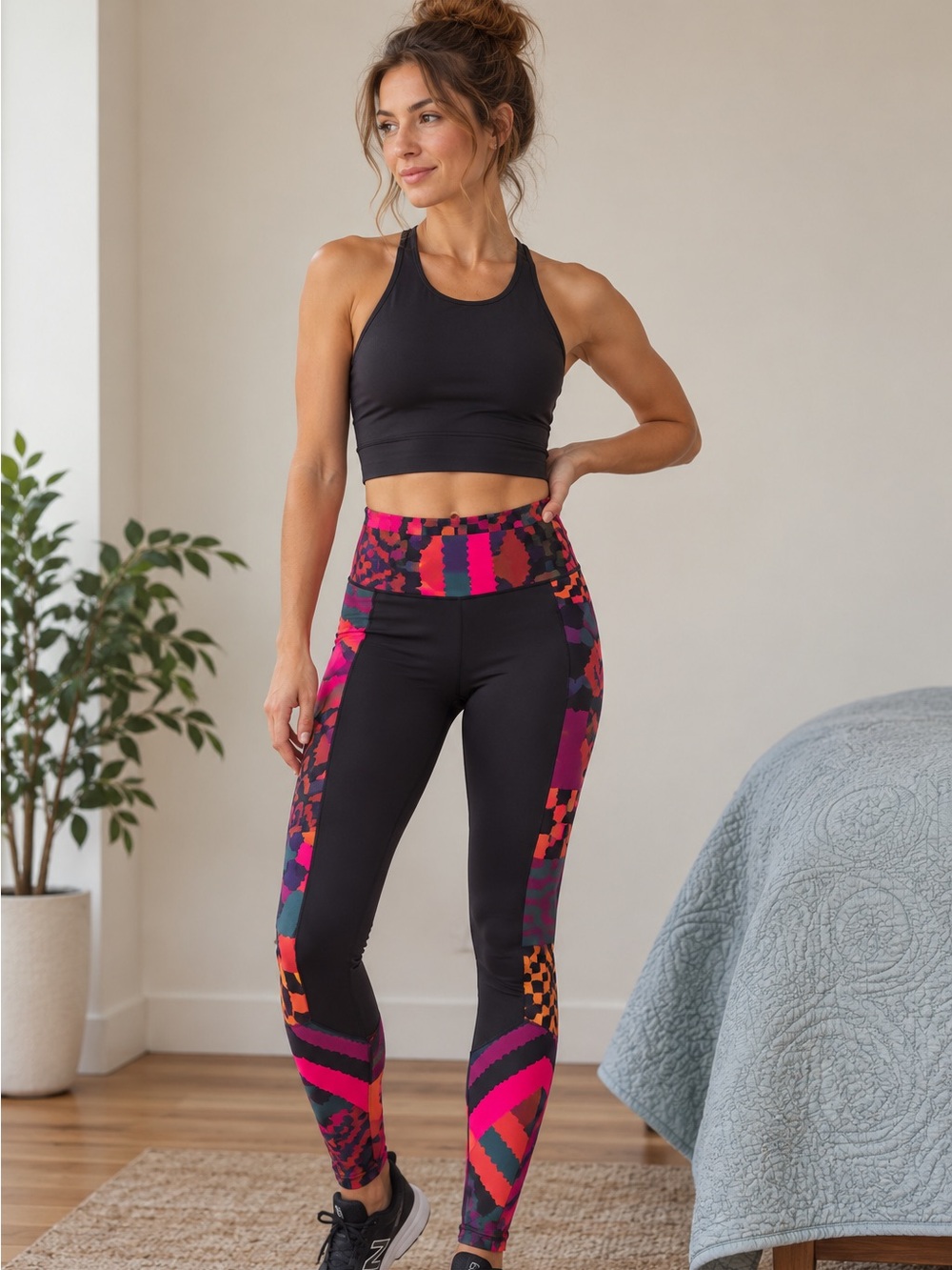 Farm Rio High-Waist Colorblock Performance Leggings